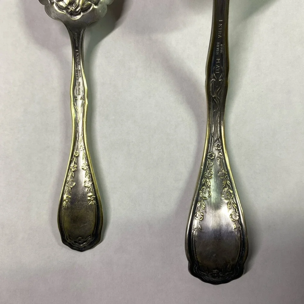 Oneida GALVESTON‎ Stainless Steel Flatwear 2pc Gravy Ladle & Serving Spoon